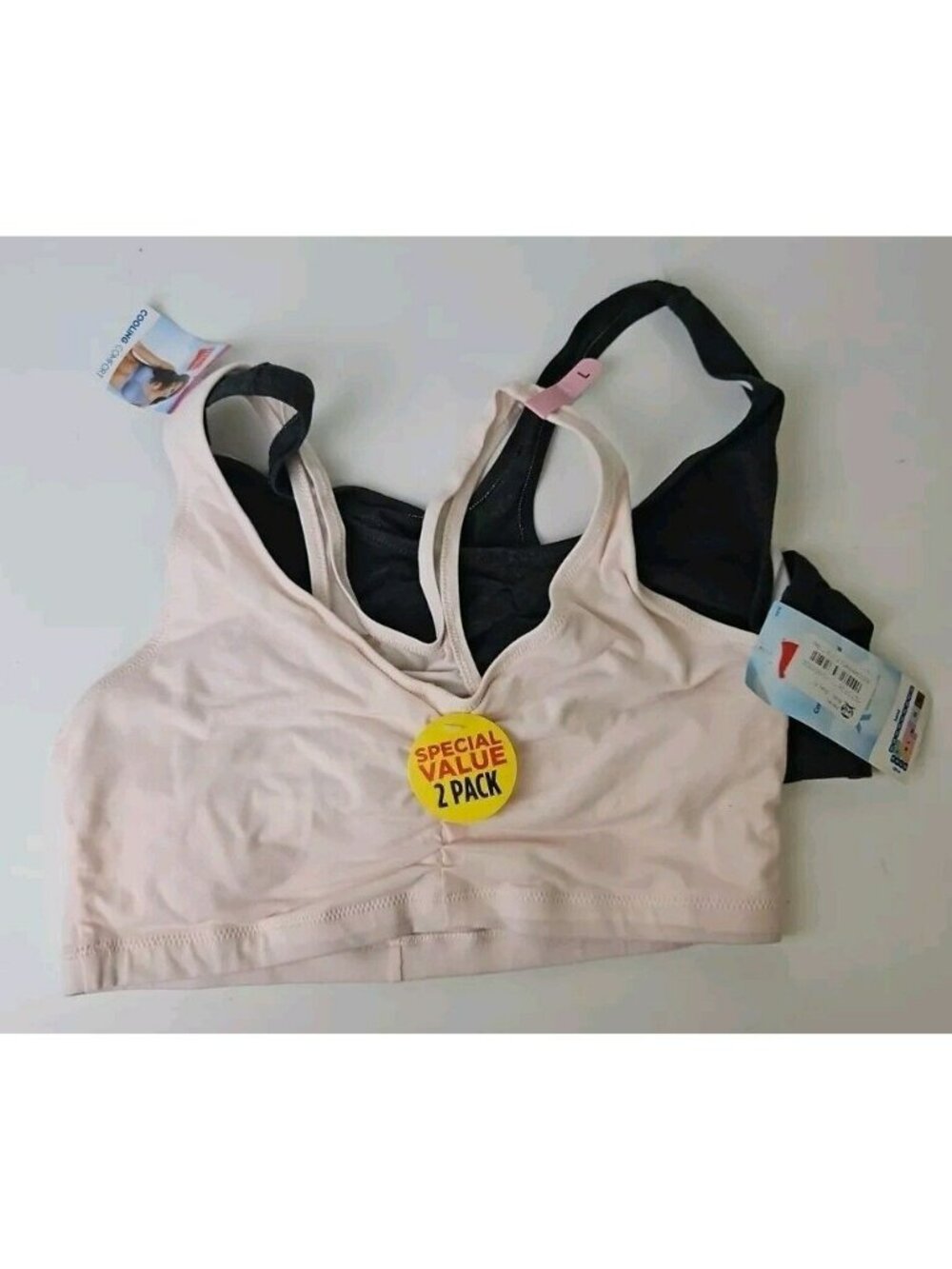 Hanes 2 Pack Women's Comfort Flex Stretch Cotton Bra H570 Grey Pink Size Large L